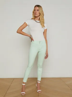 Margot Beschichtete Cropped Skinny Jeans