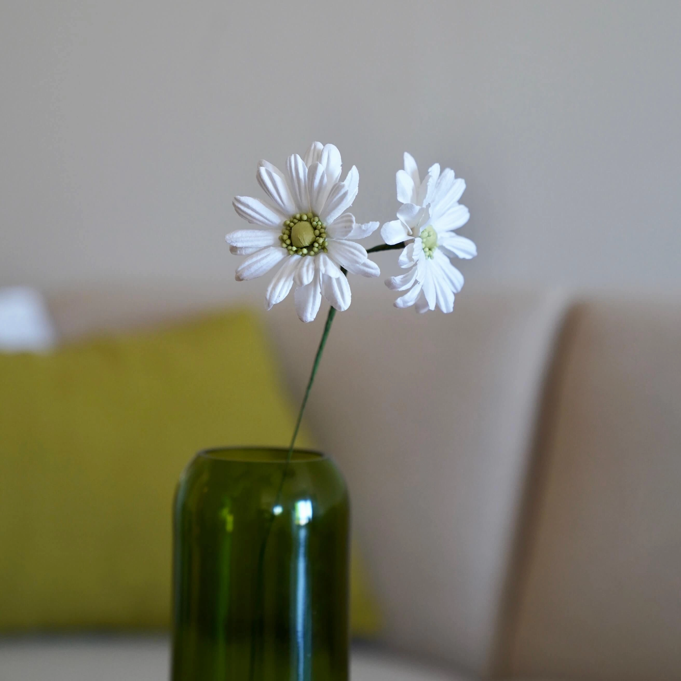 Marguerites en papier blanc