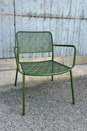 Martini Iron Low Profile Stackable Lounge Chair Moss,potted plant decor