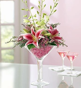 Martini Vase 10" Clear Glass Margarita XD448-26,aesthetic flower vase
