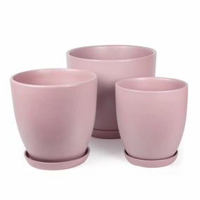 Matte Blush Pot with Saucer,terracotta plant pot