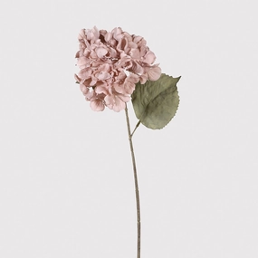 Mauve Hydrangea Spray with Leaves 60cm,dried artificial flower