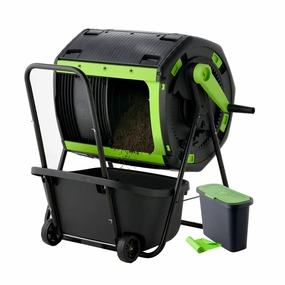Maze 180l Geared Twin Tumbler (Mega Bundle, 9l Caddy),gardening tools set