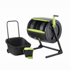 Maze 245lt Compost Tumbler (Mega Bundle, 7L Caddy),gardening tools set