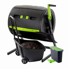 Maze 245lt Compost Tumbler (Mega Bundle, 9l Caddy),gardening tools set