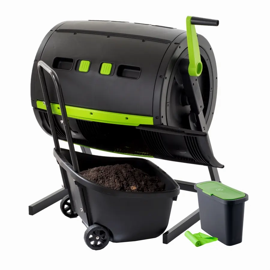 Maze 245lt Compost Tumbler (Mega Bundle, 9l Caddy),gardening tools set