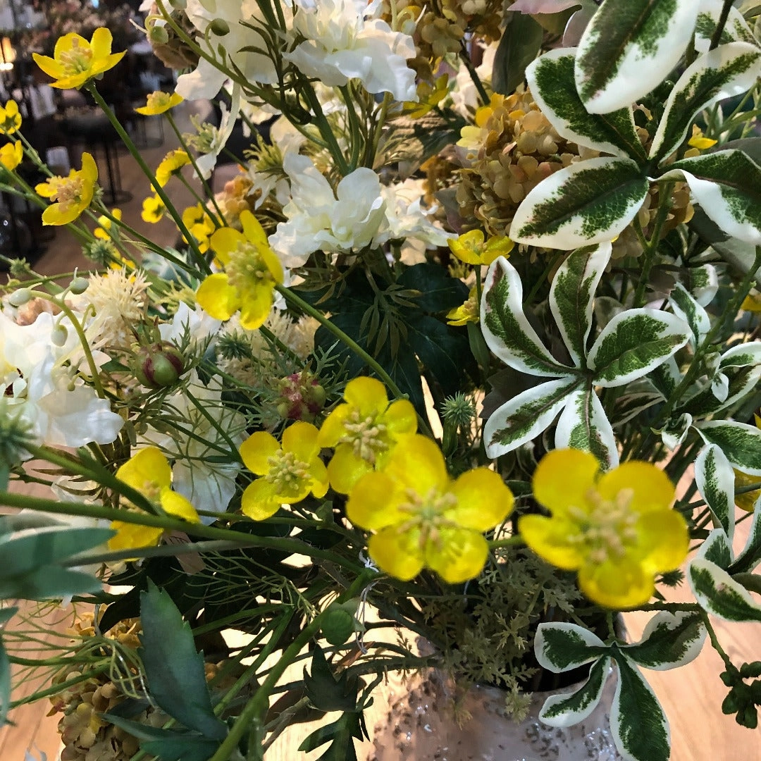 Meadow Buttercup Spray with Leaves 70cm