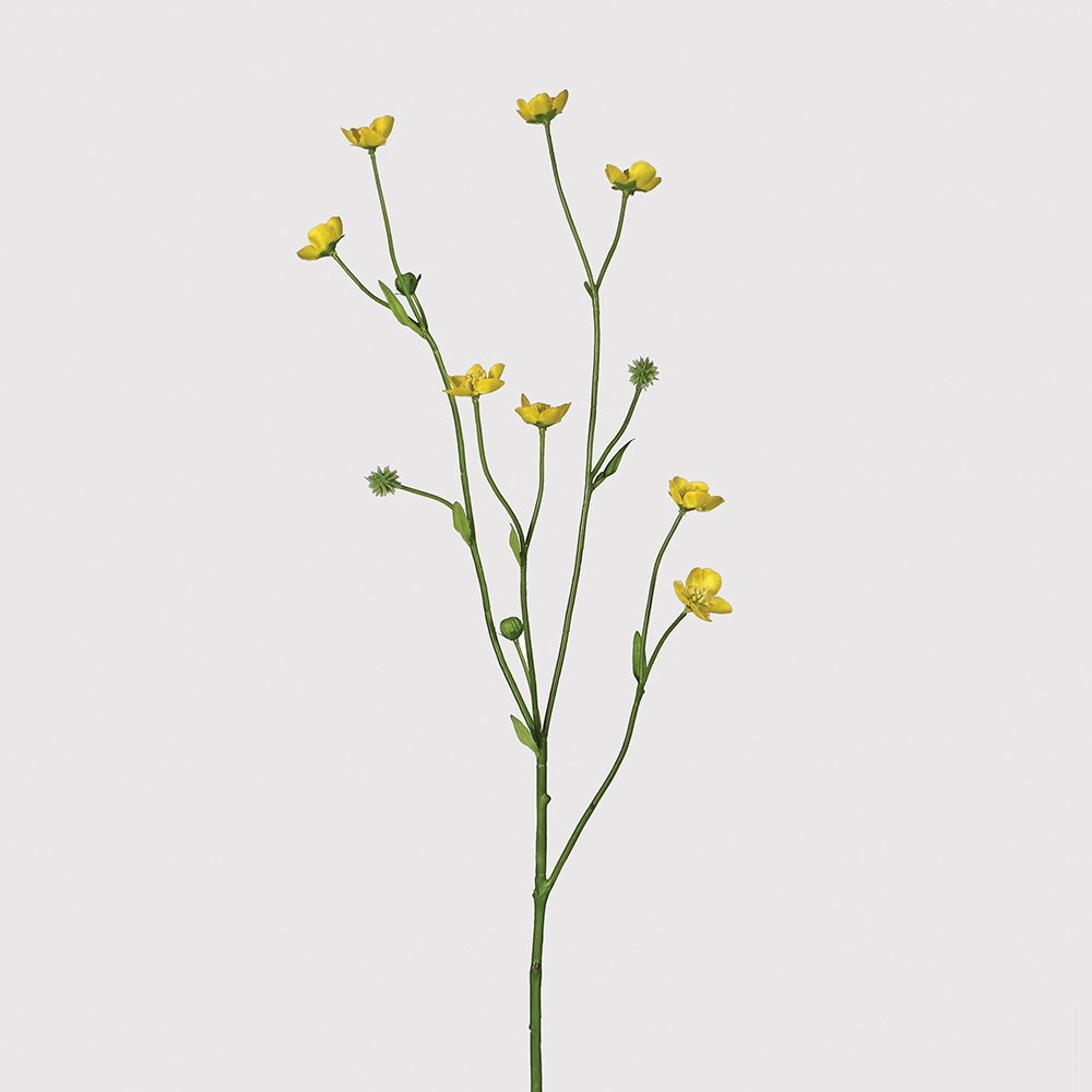 Meadow Buttercup Spray with Leaves 70cm
