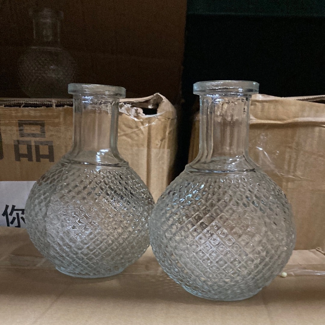 Medium Globe Crystal vintage Bud vase 6H wedding centerpiece small