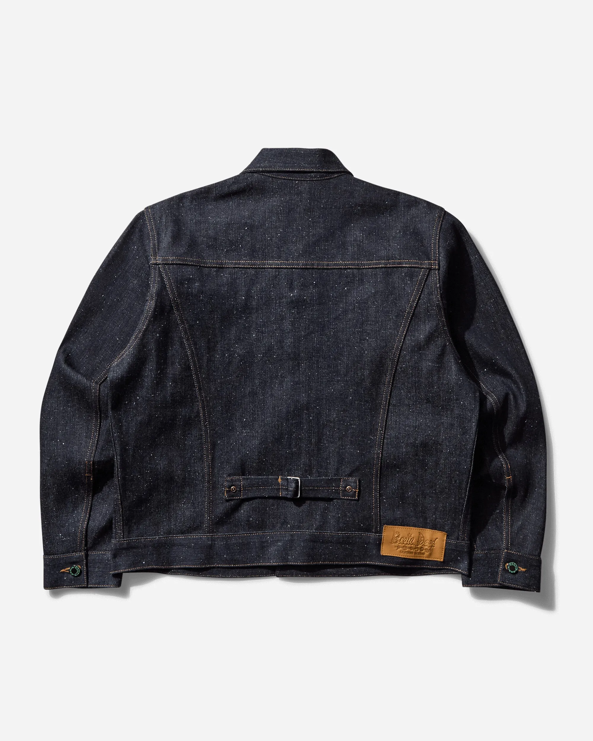 Herren Cropped Denim Trucker Jacket Indigo