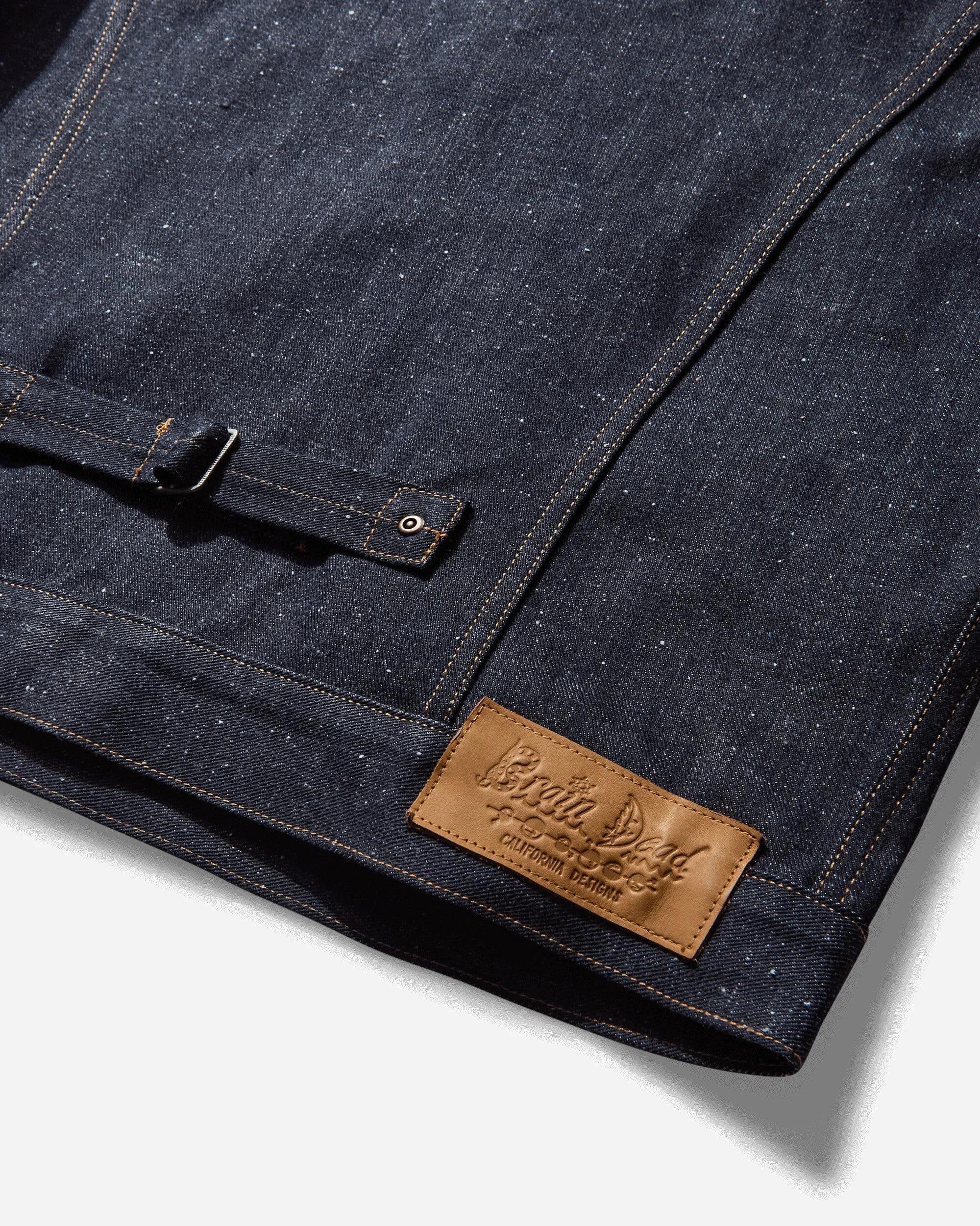 Herren Cropped Denim Trucker Jacket Indigo