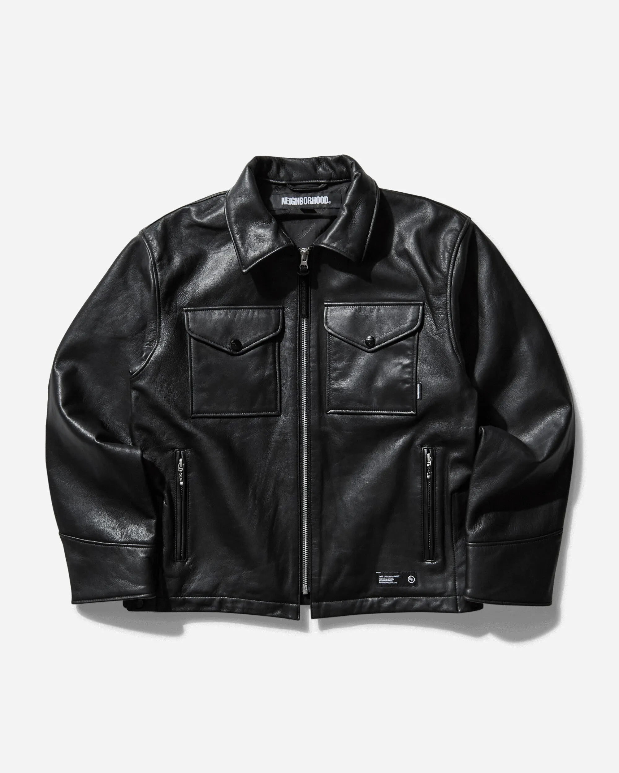Herren Leder PM Jacke Schwarz