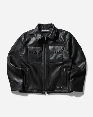 Herren Leder PM Jacke Schwarz