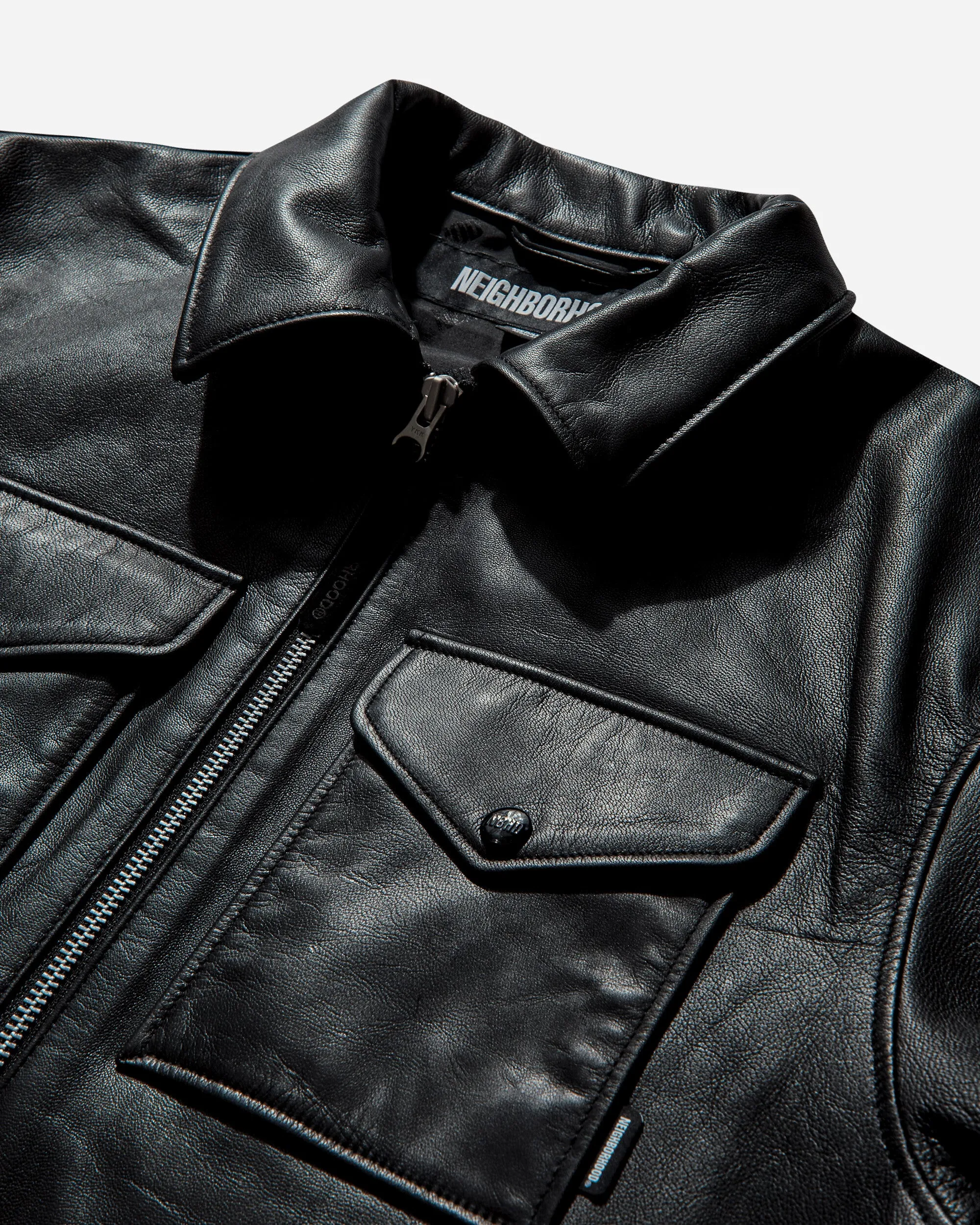 Herren Leder PM Jacke Schwarz