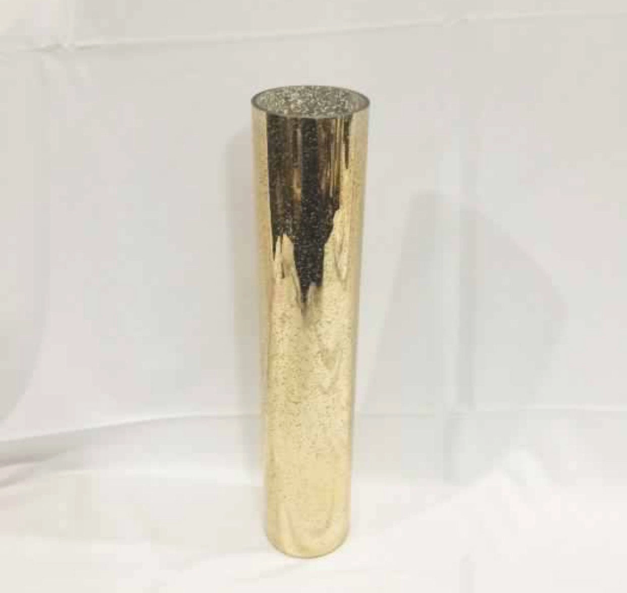 Mercury Gold Cylinder Vase 16"x4" wedding centrepieces,aesthetic flower vase
