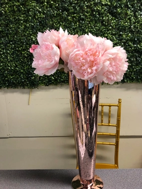 MERCURY Rose GOLD 16" PILSNER TRUMPET CONE VASE,aesthetic flower vase
