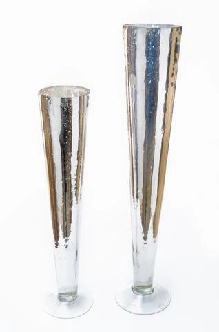 MERCURY Rose GOLD 24" PILSNER TRUMPET VASE