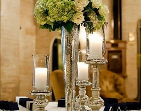 MERCURY Silver 24" PILSNER TRUMPET VASE,aesthetic flower vase