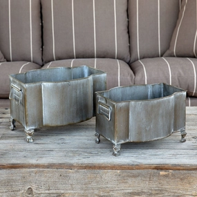 Metal Footed Planter Set,classic ceramic flowerpot