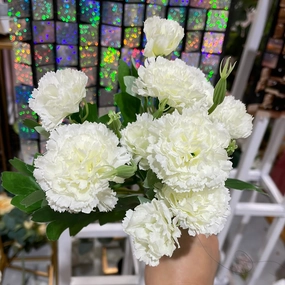 Mini Carnation bunch Cream Champagne artificial flower bouquet  