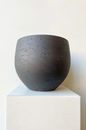 Mini Orb Pot Black Washed Large,indoor flower container