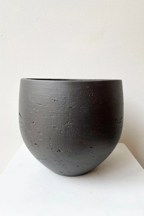 Mini Orb Pot Black Washed Small,indoor flower container