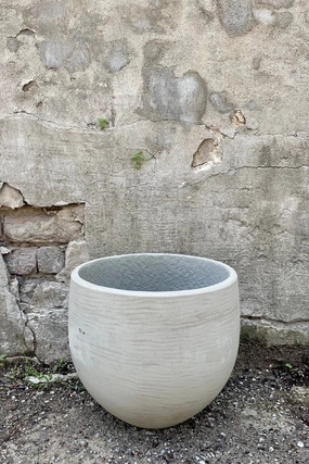 Mini Orb Pot Grey Washed Large,indoor flower container