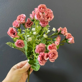 Mini rose Bunch Mauve pink realistic flower bouquet  