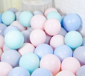 Mint blue pink purple 100 pcs Mix Pastel color double layer balloon baby shower realistic flower bouquet  