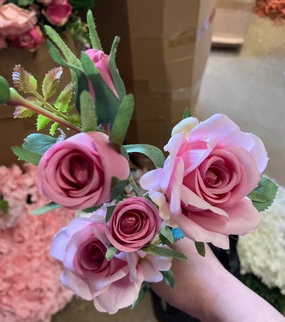 MIXED PINK Rose Spray small R065 realistic flower bouquet  