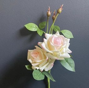 Moist Touch Real Touch Open Rose (Pink center) realistic flower bouquet  