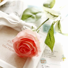Moist Touch Real Touch Rose Artificial Flower Single Stem Rose (Pink)-MOI3 realistic flower bouquet  