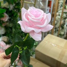 Moist Touch Real Touch Single Stem Rose (medium Pink)-MOI3 small rose artificial flower bouquet  