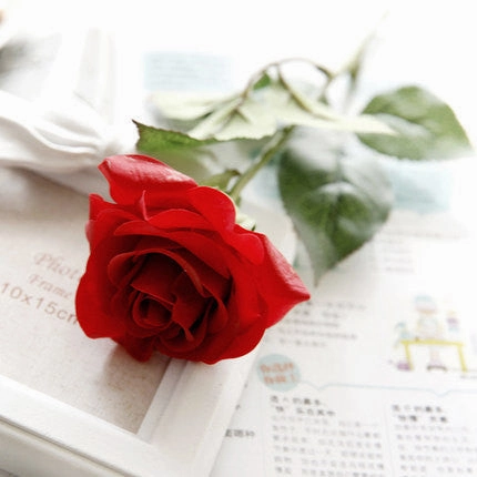 Moist Touch Real Touch Single Stem Rose (medium Pink)-MOI3 small rose