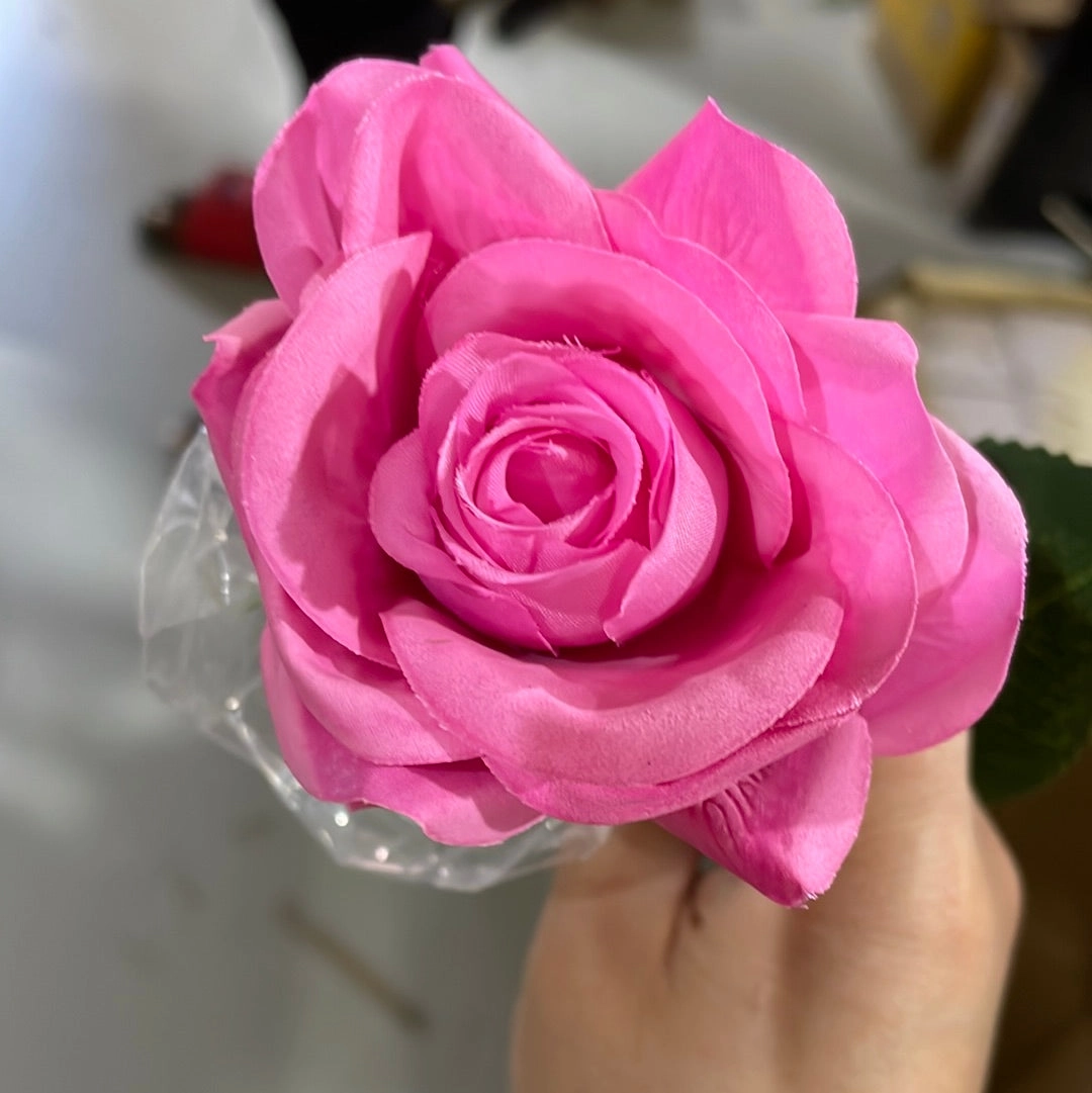Moist Touch Rose Single Stem Rose (hot Pink)-MOI3 small realistic flower bouquet  