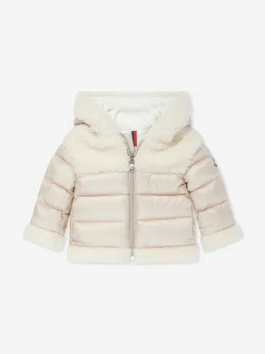 Moncler Enfant Baby Daunengefütterte Dofi-Jacke in Elfenbein