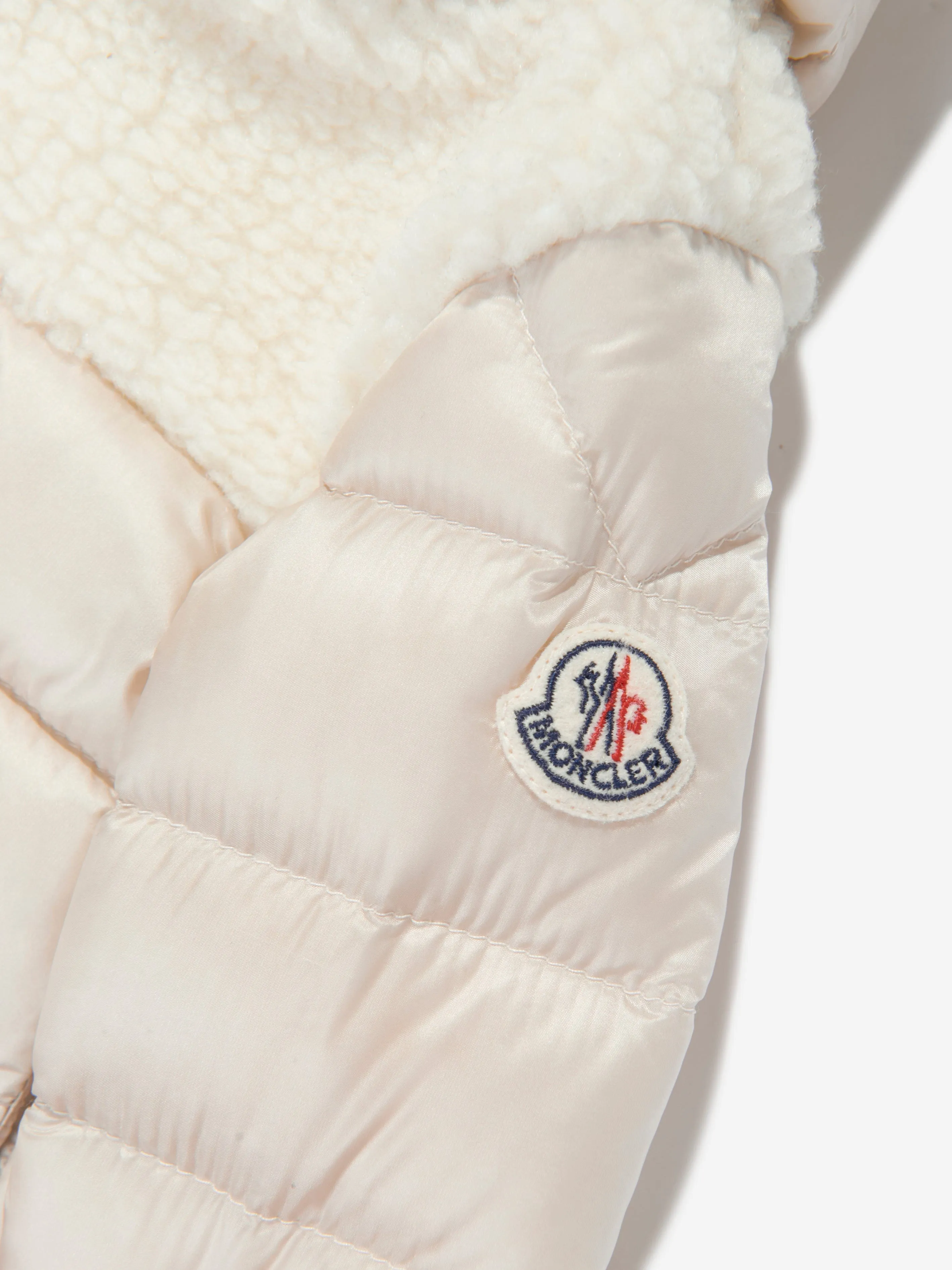 Moncler Enfant Baby Daunengefütterte Dofi-Jacke in Elfenbein