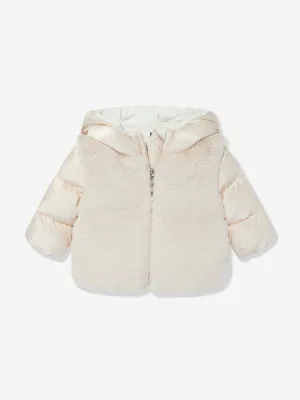 Moncler Enfant Baby Mädchen Daunen Teddy Fleece Natas Jacke in Beige