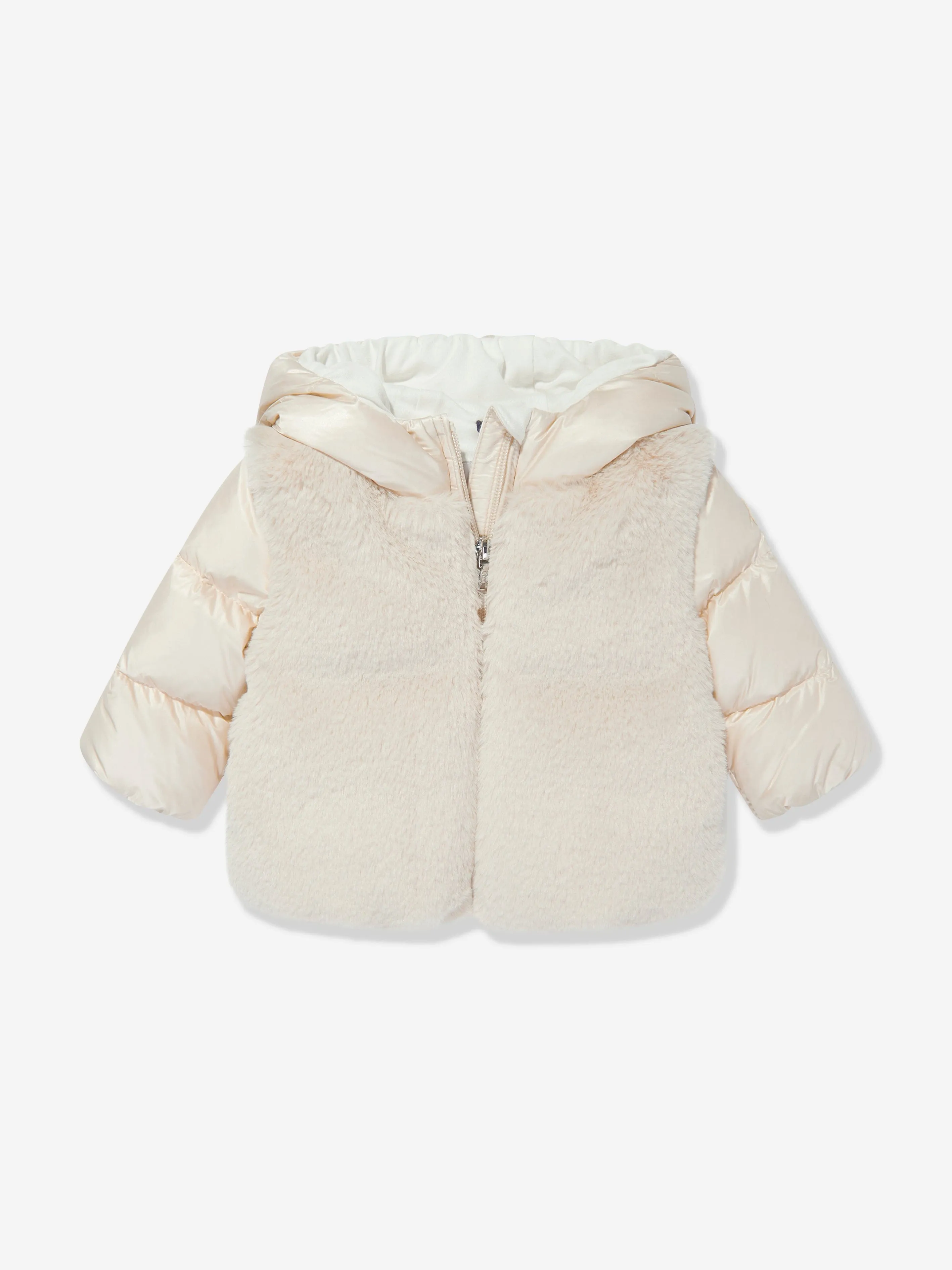 Moncler Enfant Baby Mädchen Daunen Teddy Fleece Natas Jacke in Beige