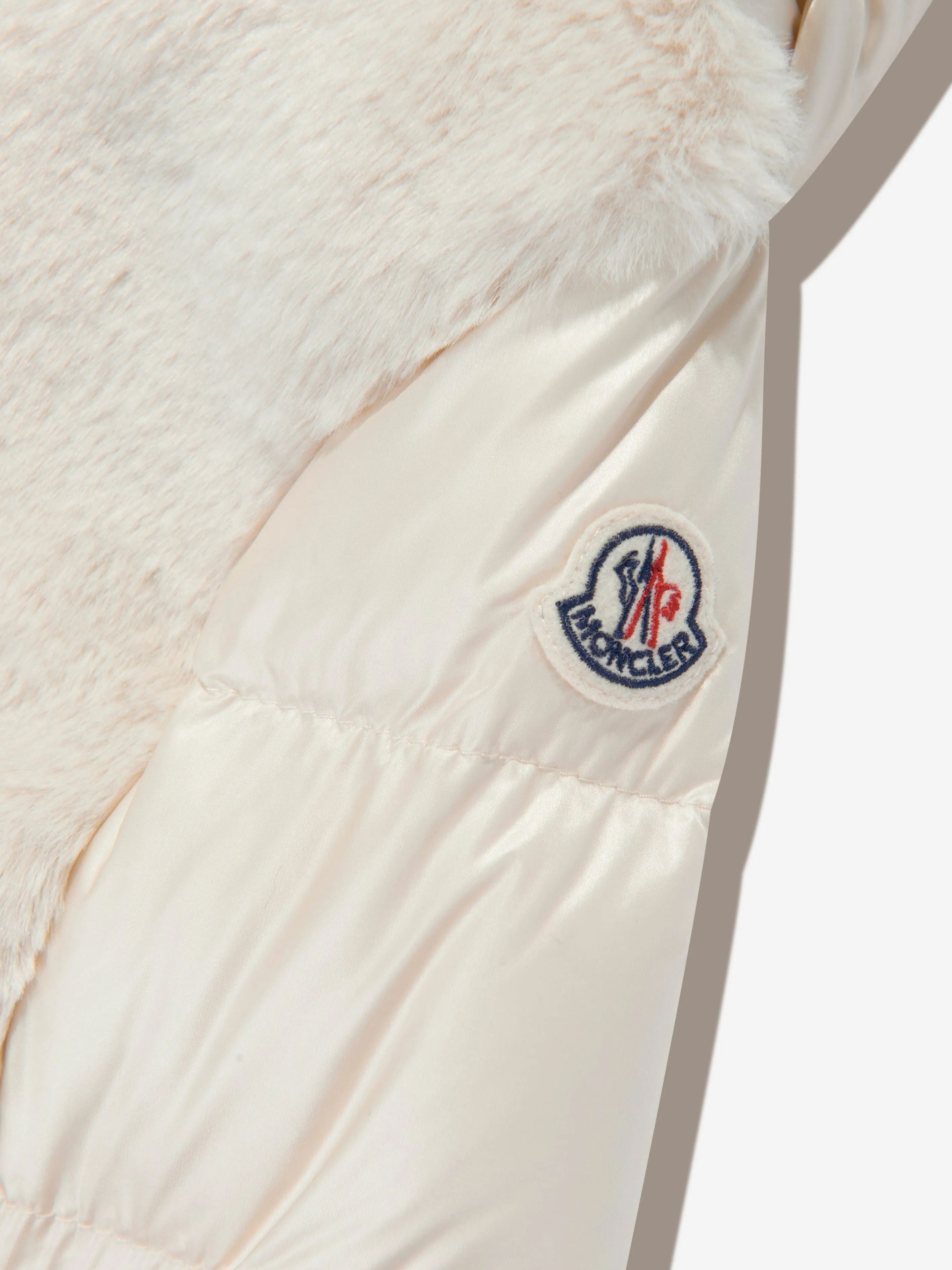 Moncler Enfant Baby Mädchen Daunen Teddy Fleece Natas Jacke in Beige
