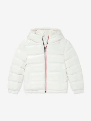 Moncler Enfant Jungen Daunengefütterte Neue Aubert Jacke in Weiß