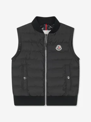 Moncler Enfant Jungen Daunengefütterte Olu Weste in Schwarz