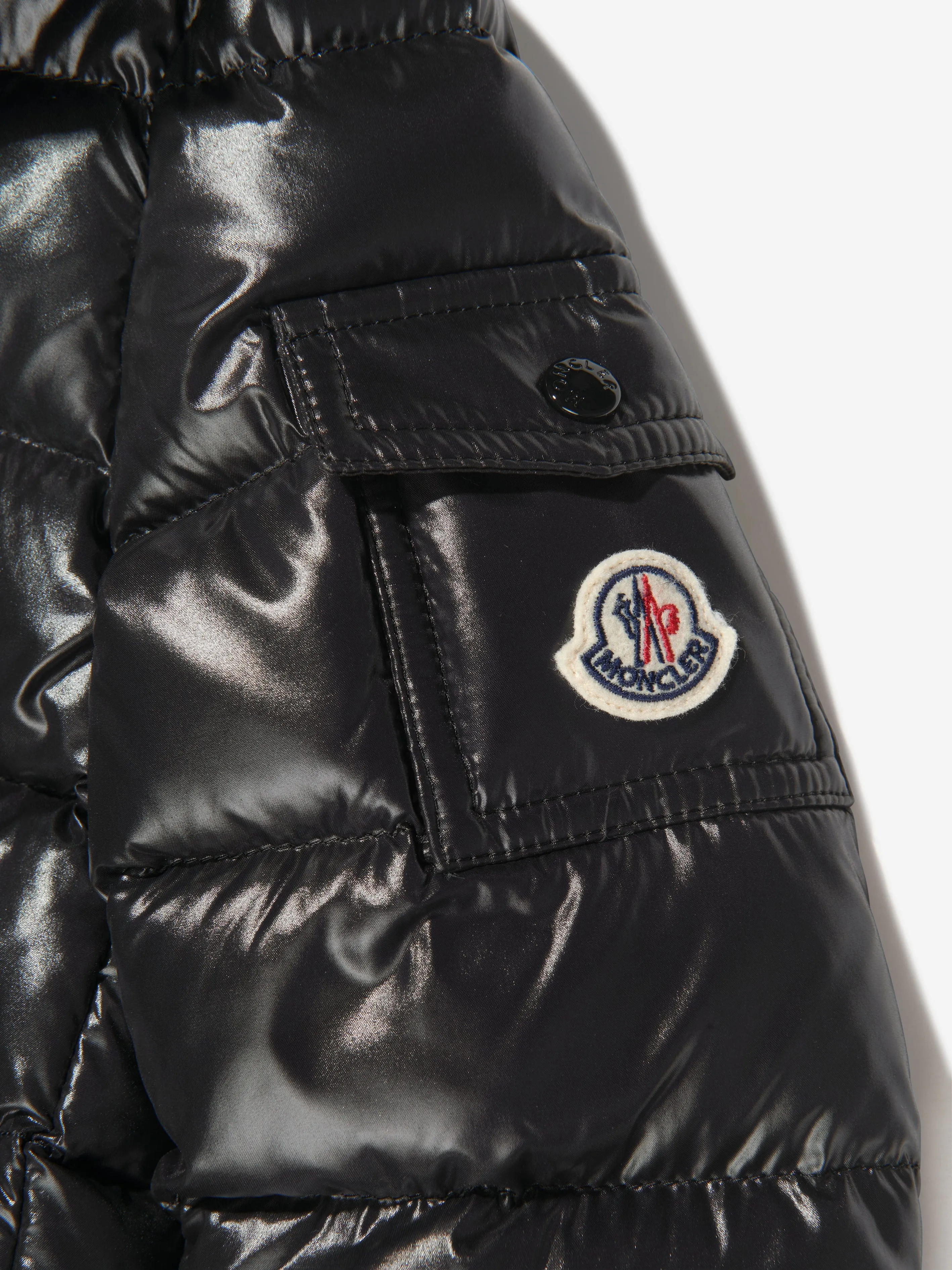 Moncler Enfant Mädchen Daunengefütterte Babyjacke in Schwarz