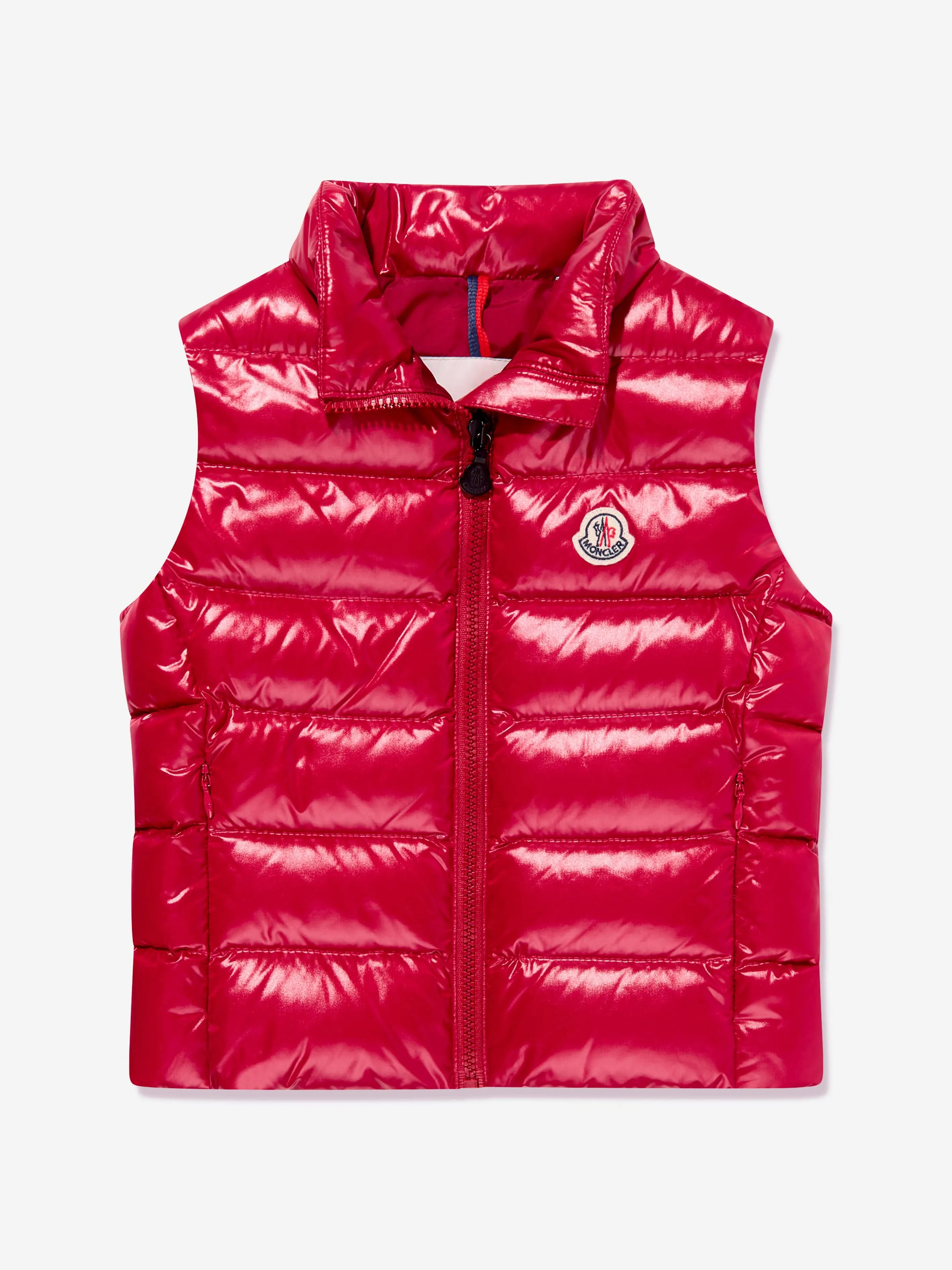 Moncler Enfant Mädchen Daunengefütterte Ghany Weste in Rot