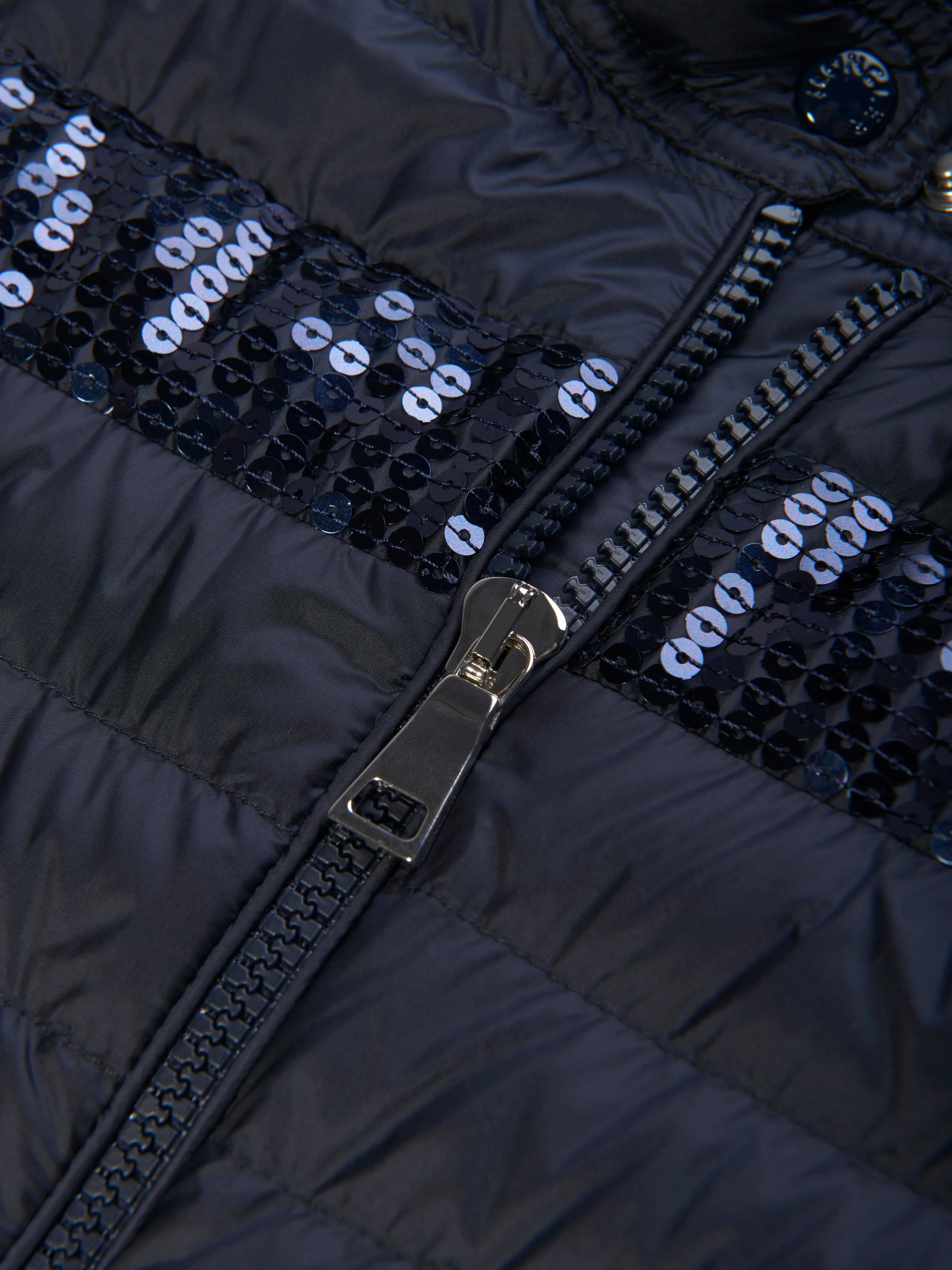 Moncler Enfant Mädchen Daunengefütterte Palans Jacke in Marine