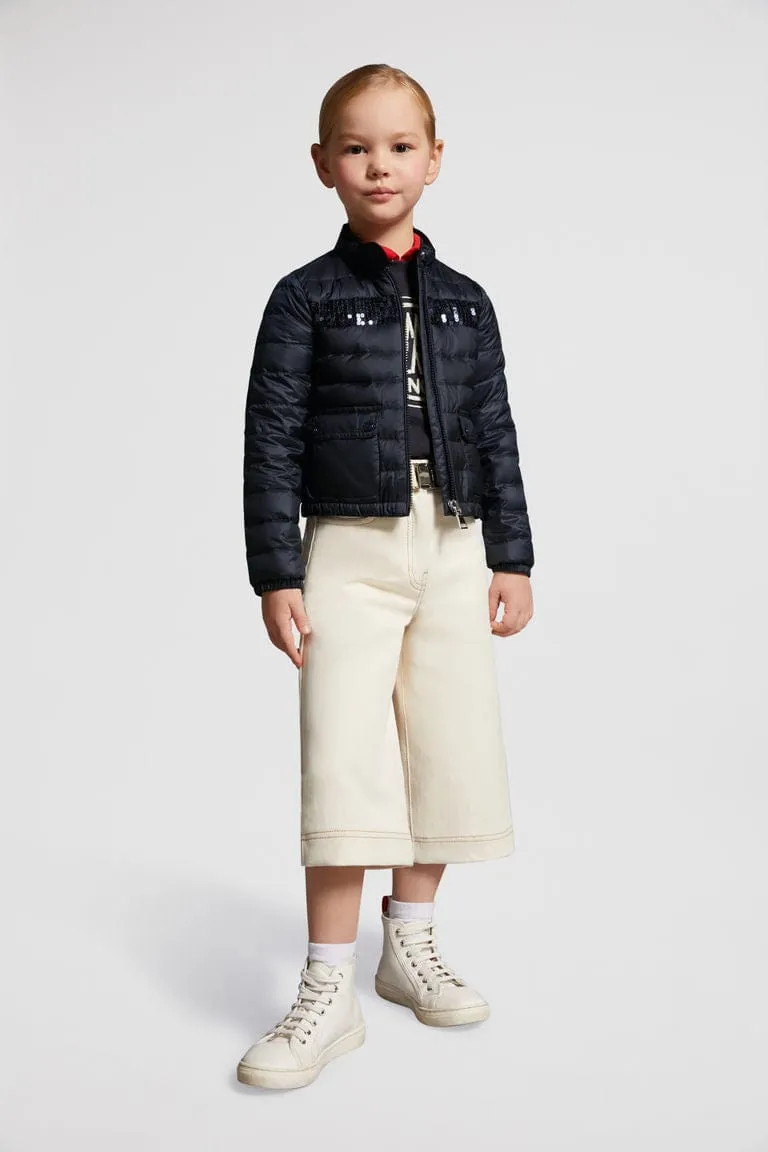 Moncler Enfant Mädchen Daunengefütterte Palans Jacke in Marine
