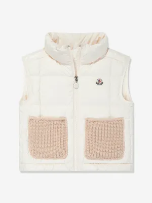 Moncler Enfant Mädchen Daunengefütterte Rhoda Gilet in Elfenbein