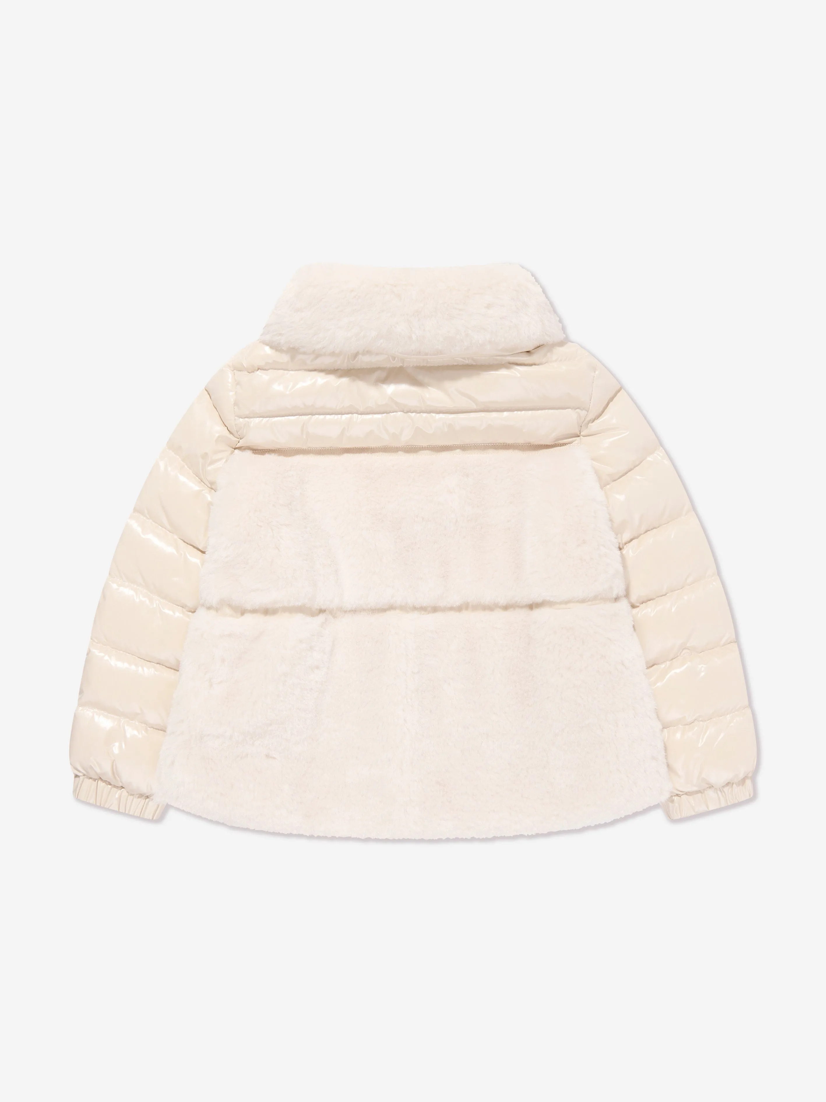 Moncler Enfant Mädchen Daunen Teddy-Fleece Amabay Jacke in Beige