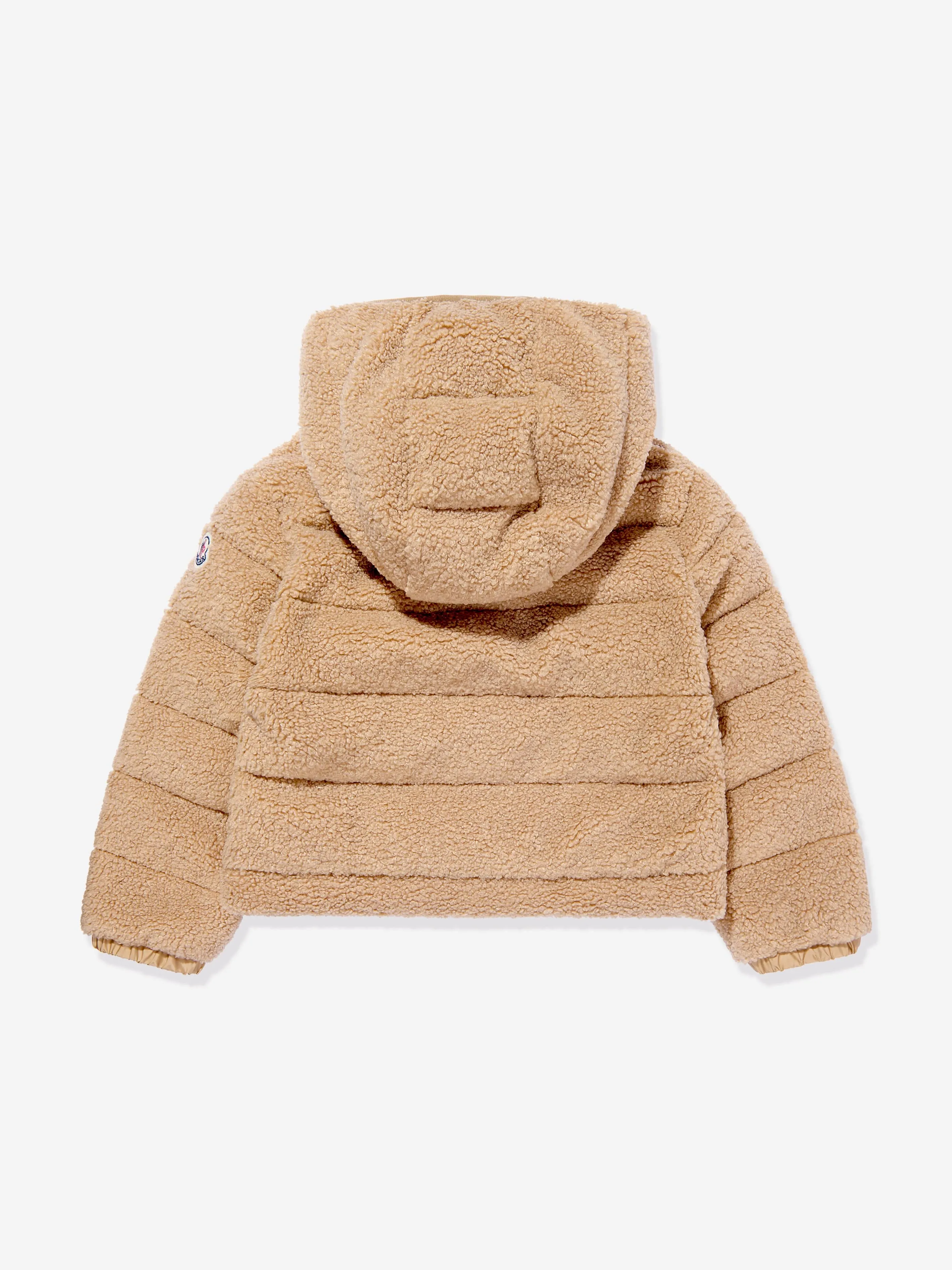 Moncler Enfant Mädchen Daunen Teddy-Fleece Audrieu Jacke in Beige
