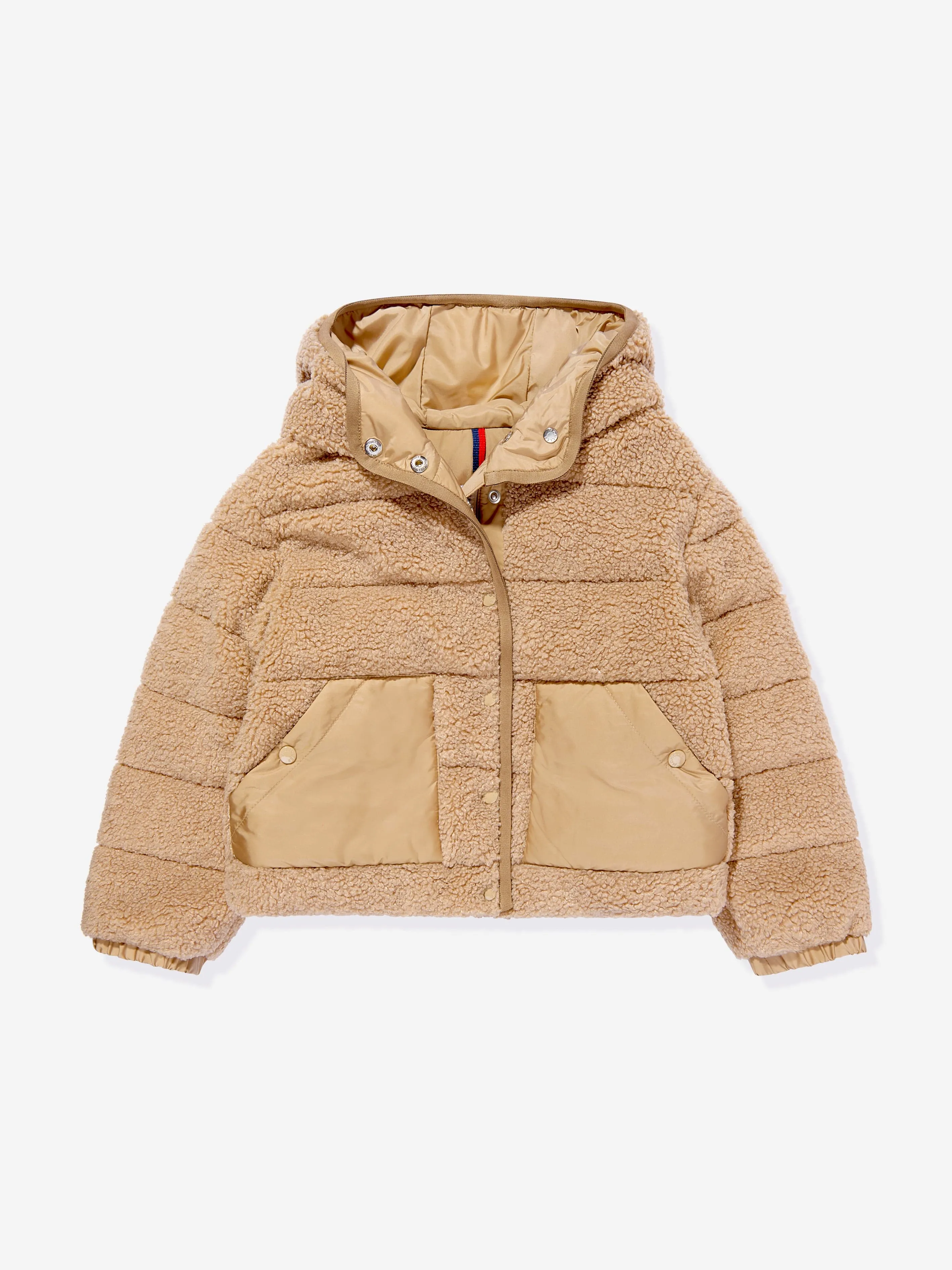 Moncler Enfant Mädchen Daunen Teddy-Fleece Audrieu Jacke in Beige